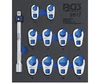 BGS Vložka do dílenského vozíku 1/6: sada plochých otevřených klíčů, 10 mm (3/8"), 10 - 19 m BGS Vložka do dílenského vozíku 1/6: sada plochých otevřených klíčů, 10 mm (3/8"), 10 - 19 m