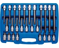 BGS Hlavice zástrčné XZN 26 dílů sada, délky 55-100-140-200 mm, M5-M14 BGS Hlavice zástrčné XZN 26 dílů sada, délky 55-100-140-200 mm, M5-M14