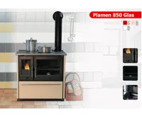 PLAMEN Sporák na tuhá paliva 850 GLAS - P červený (16)