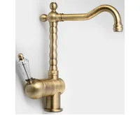 SAPHO KIRKÉ CRYSTAL stojánková dřezová baterie, páčka krystal, bronz (3)