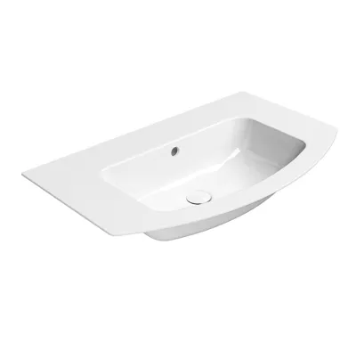 GSI PURA keramické umyvadlo Slim oblé 82x49cm, bez otvoru, bílá ExtraGlaze