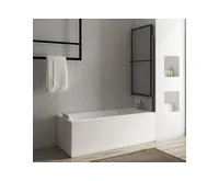 POLYSAN OLBIA vanová zástěna s pneumatickým zdvihem, š. 1230mm, černá mat, čiré sklo (1)