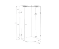 PROFI-RICH Sprchový kout  čtvrtkruh 90x90x190 chrom - sklo - čiré CK70103E (2)