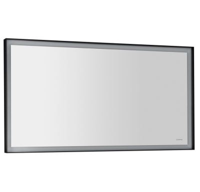 SAPHO SORT zrcadlo s LED osvětlením 120x70cm, černá mat