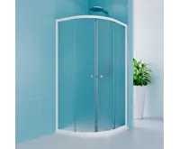 Sprchový kout, Kora Lite, čtvrtkruh, 90 cm, R550, bílý ALU, sklo Grape (2)