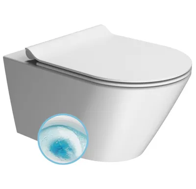 GSI KUBE X závěsná WC mísa, GeniusFlush, 36x55cm, bílá dual-mat