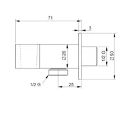 SAPHO Držák sprchy hranatý, otočný, s vyústěním, chrom (2)