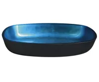 SAPHO KVAORE skleněné umyvadlo na desku, 54x39,5m, modrá (4)