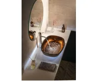 SAPHO KVAORE skleněné umyvadlo na desku, 54x39,5cm, měď (3)