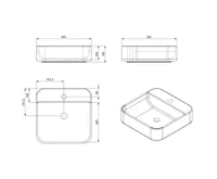 SAPHO MOLVENO keramické umyvadlo na desku, 39,5x39,5 cm, bílá (8)