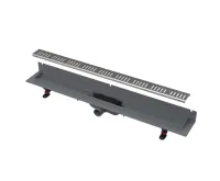 ALCAPLAST Sprchový liniový žlab plastový, s okrajem a pevným límcem ke stěně, pro perforovaný rošt, délka 650 mm APZ30-650M