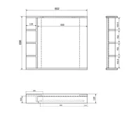 AQUALINE KORIN STRIP zrcadlo s LED osvětlením a policemi 80x70x12cm (4)