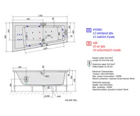 POLYSAN ANDRA L HYDRO-AIR hydromasážní vana, 170x90x45cm, bílá (6)