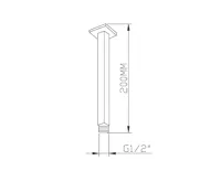 SAPHO Sprchové stropní ramínko, hranaté, 200mm, chrom (2)