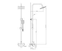 AQUALINE FACTOR sprchový sloup s pákovou baterií, chrom (9)