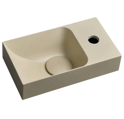 SAPHO PICCOLINO betonové umývátko 30,8x17cm, baterie vpravo, žlutá mat