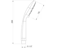 AQUALINE Ruční masážní sprcha, 3 režimy sprchování, průměr 100mm, ABS/chrom (6)