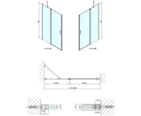 POLYSAN ZOOM BLACK sprchové dveře 1200mm, čiré sklo (10)