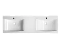 SAPHO LUCIOLA dvojumyvadlo, litý mramor, 150x48cm, bílá (5)