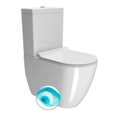 GSI PURA WC kombi, Swirlflush, spodní/zadní odpad, bílá ExtraGlaze