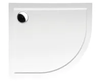 POLYSAN RENA L sprchová vanička z litého mramoru, čtvrtkruh 90x80cm, R550, levá, bílá