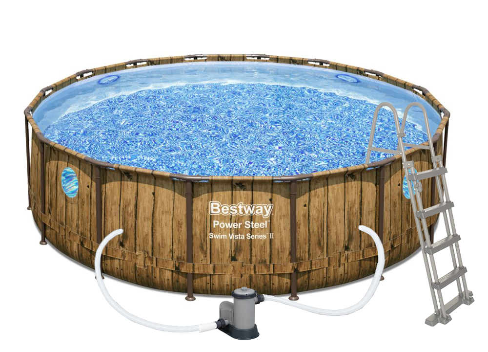 Bestway Bazén Power Steel Wood Swim Vista 4,88 x 1,22 m - 56725