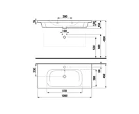 JIKA MIO N Umyvadlo s otvorem pro baterii, 1000x450x150mm, Bílá (1)