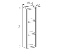 Aira, koupelnová skříňka, horní, policová, dub, 200x700x140 mm (1)