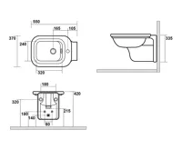 KERASAN WALDORF bidet závěsný 37x55cm, bílá (6)