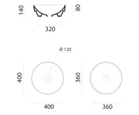 GSI PURA keramické umyvadlo na desku, průměr 40cm, ghiaccio mat (4)