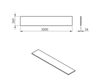 SAPHO PLATO deska Rockstone 2000x24x360mm, bílá mat (3)