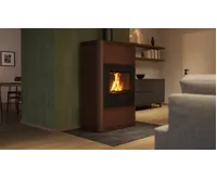 HS Flamingo Krbová kamna AQUAFLAM ® 25 s výměníkem - hnědá - sametová, automatická regulace (20)