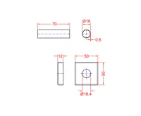 SAPHO Set krycích rozet hranatých, nerez mat (2)
