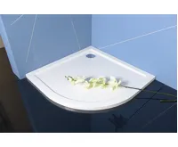 POLYSAN SERA sprchová vanička z litého mramoru, čtvrtkruh 90x90cm, R550, bílá (4)