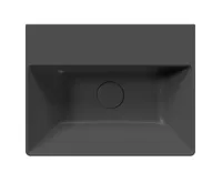 GSI KUBE X keramické umyvadlo 45x35cm, broušená spodní hrana, bez otvoru, černá mat (3)