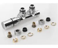 SAPHO TWIN připojovací sada ventilů termostatická pro středové připojení, levá, chrom (3)