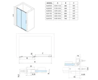 POLYSAN ALTIS posuvné dveře 1470-1510mm, výška 2000mm, čiré sklo (5)