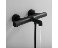 SAPHO SOLARIS nástěnná vanová termostatická baterie, černá mat (3)