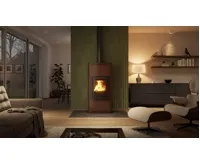 HS Flamingo Krbová kamna AQUAFLAM ® 7 s výměníkem - hnědá - sametová, manuální regulace (33)