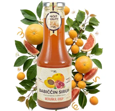 Nature NoTea s.r.o. Babiččin sirup - Meruňka & Grep 0.5l