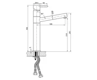 SAPHO MINIMAL stojánková dřezová baterie s rovnou hubicí, nerez mat (2)