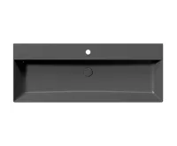 GSI KUBE X keramické umyvadlo 120x47cm, broušená spodní hrana, černá mat (4)