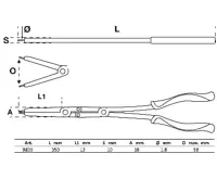 BGS Sada kleští na rozpěrné kroužky s dvojitým kloubem, výměnné hroty, 345 mm (3)