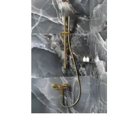 SAPHO Sprchová tyč, posuvný držák, kulatá, 708mm, ABS/zlato mat (3)