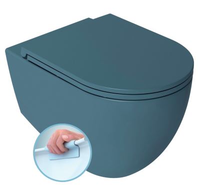ISVEA INFINITY závěsná WC mísa, Rimless, 36,5x53cm, zelená petrol