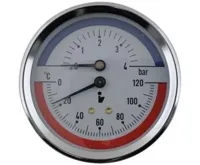 Termomanometr 81mm 0-4 bar, 0-120°C, zadní vývod 1/2&quot;