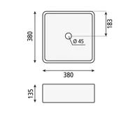 SAPHO UBEGA keramické umyvadlo na desku 38x38 cm, bílá (6)