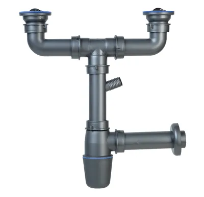 NOVASERVIS Sifon dřezový na dvojdřez 49mm bez přepadu plast - NSP22