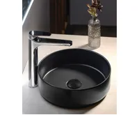 SAPHO Umyvadlová výpust 5/4“, click-clack, keramická zátka, 10-50mm, černá mat (3)