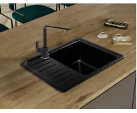 GRANISIL BAIRO 565.5 Granitový dřez s odkapem, černý (4)
